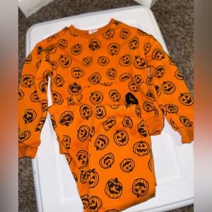Orange Pumpkin Print Jogger Set - 3T